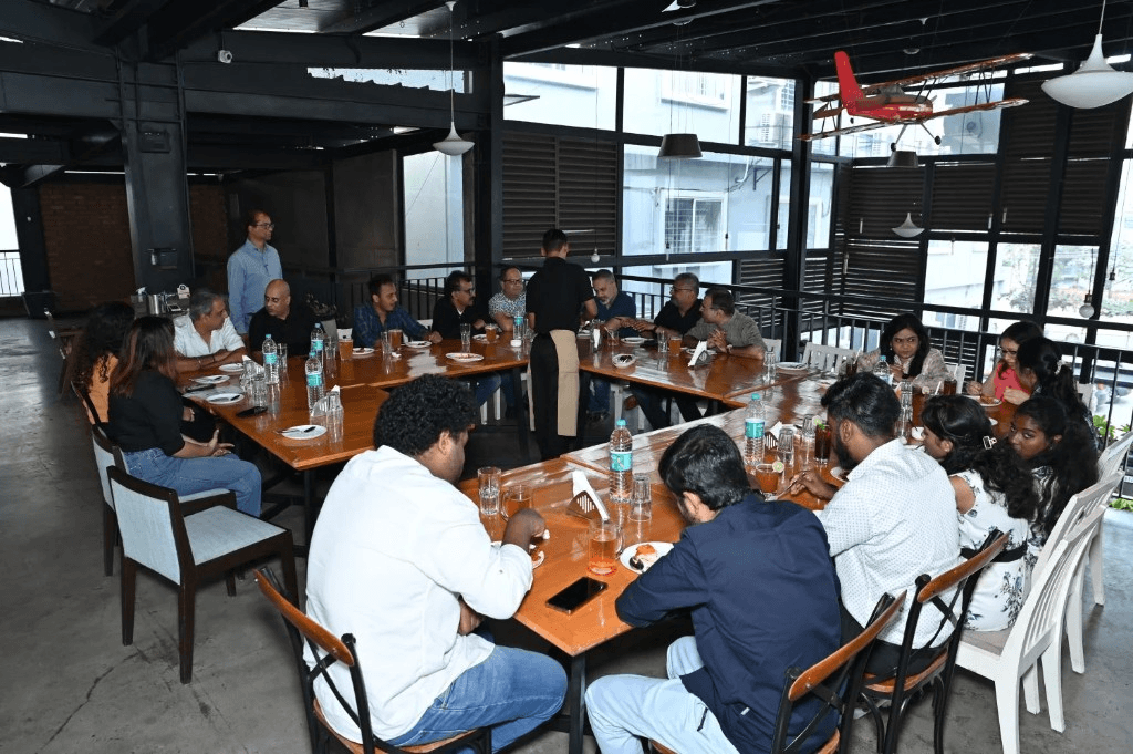 Simplileap team gathered for lunch